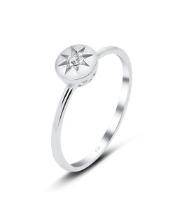 Star with CZ Designed Silver Ring NSR-3310